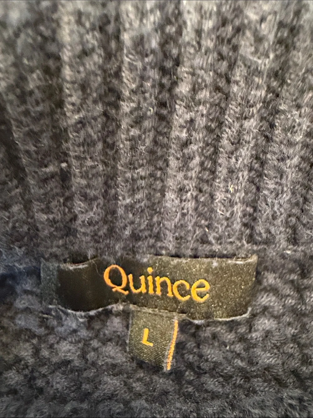 Quince 100% Organic Cotton Cropped Cable Crew Sweater‎ Size Large
